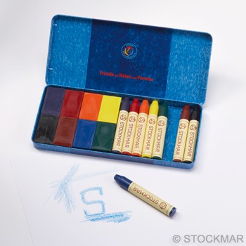 Stockmar-8色蠟磚+8色蠟筆(鐵盒)